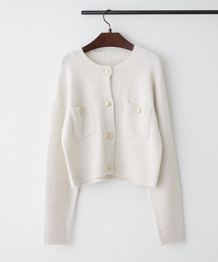 ナイスクラップ NICE CLAUP 【WEB先行予約】ポケット付クルーネックカーディガン （CGY） CGY