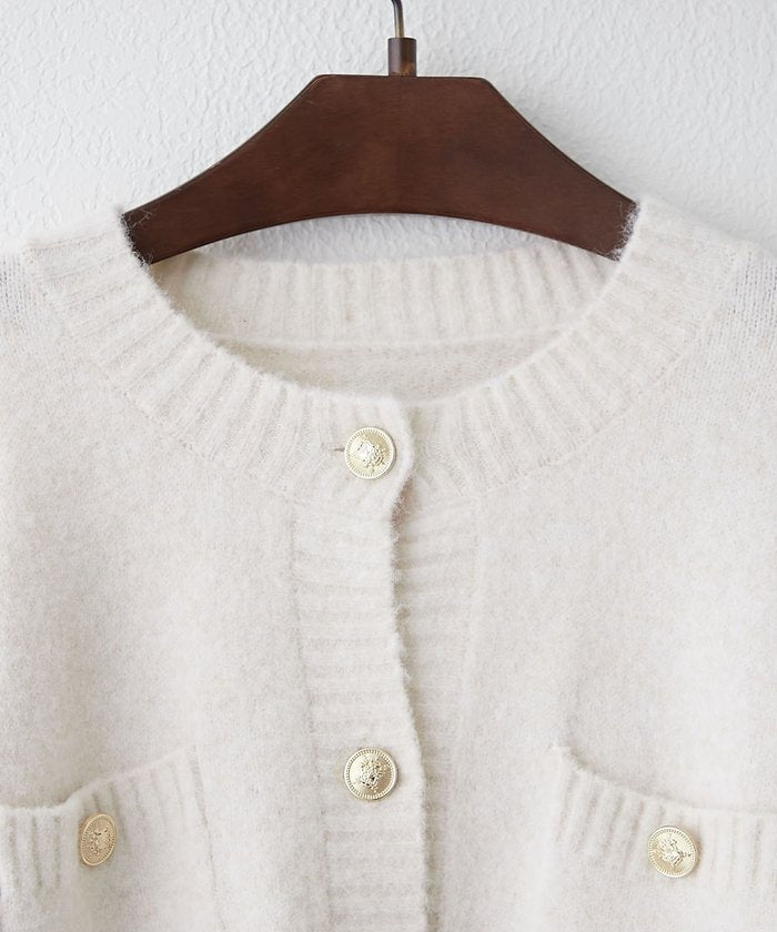 ナイスクラップ NICE CLAUP 【WEB先行予約】ポケット付クルーネックカーディガン （CGY） CGY