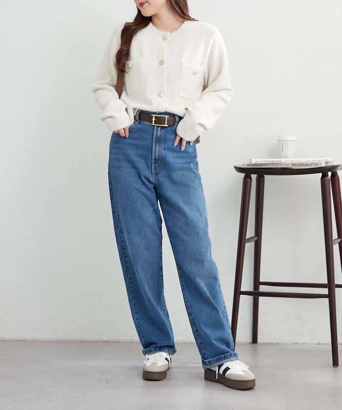 ナイスクラップ NICE CLAUP 【WEB先行予約】ポケット付クルーネックカーディガン （CGY） CGY