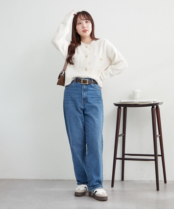 ナイスクラップ NICE CLAUP 【WEB先行予約】ポケット付クルーネックカーディガン （CGY） CGY