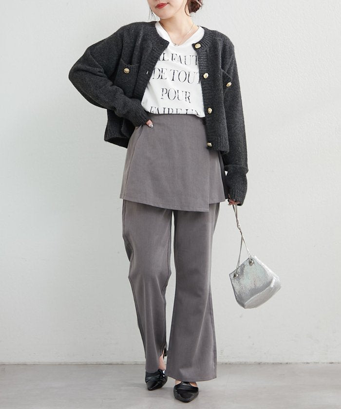 ナイスクラップ NICE CLAUP 【WEB先行予約】ポケット付クルーネックカーディガン （CGY） CGY