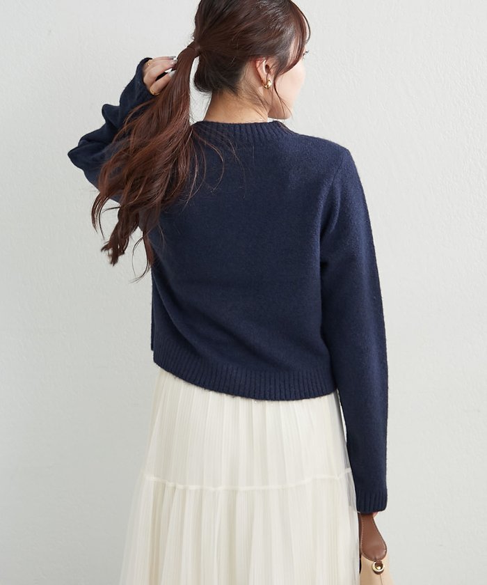 ナイスクラップ NICE CLAUP 【WEB先行予約】ポケット付クルーネックカーディガン （CGY） CGY