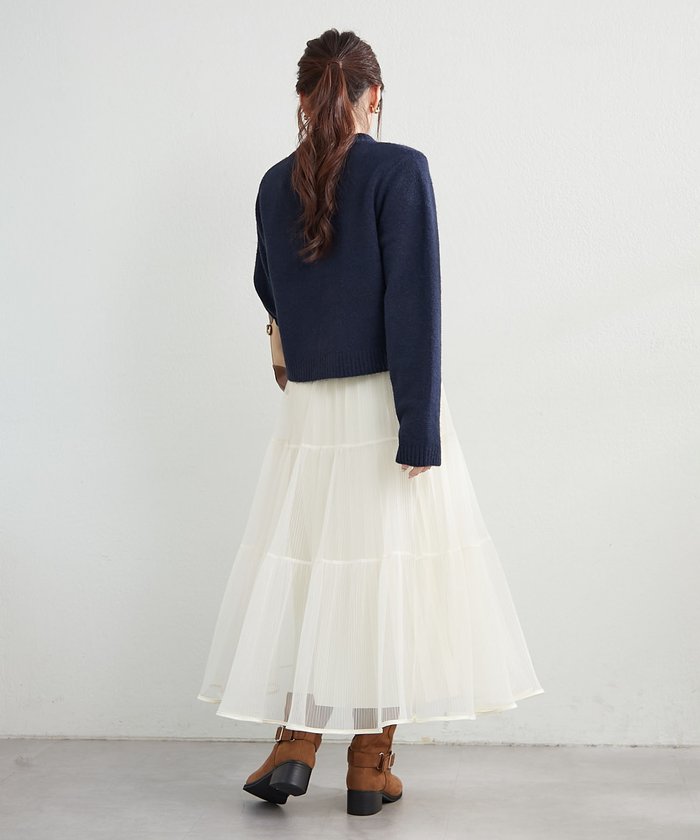 ナイスクラップ NICE CLAUP 【WEB先行予約】ポケット付クルーネックカーディガン （CGY） CGY