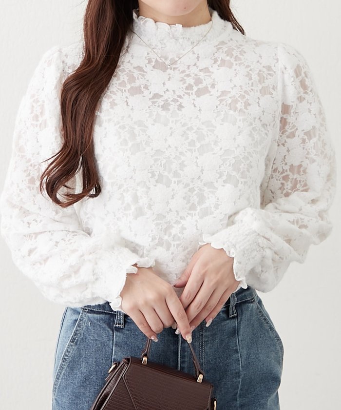 ナイスクラップ NICE CLAUP プチハイシャーリングブラウス （OFF） OFF