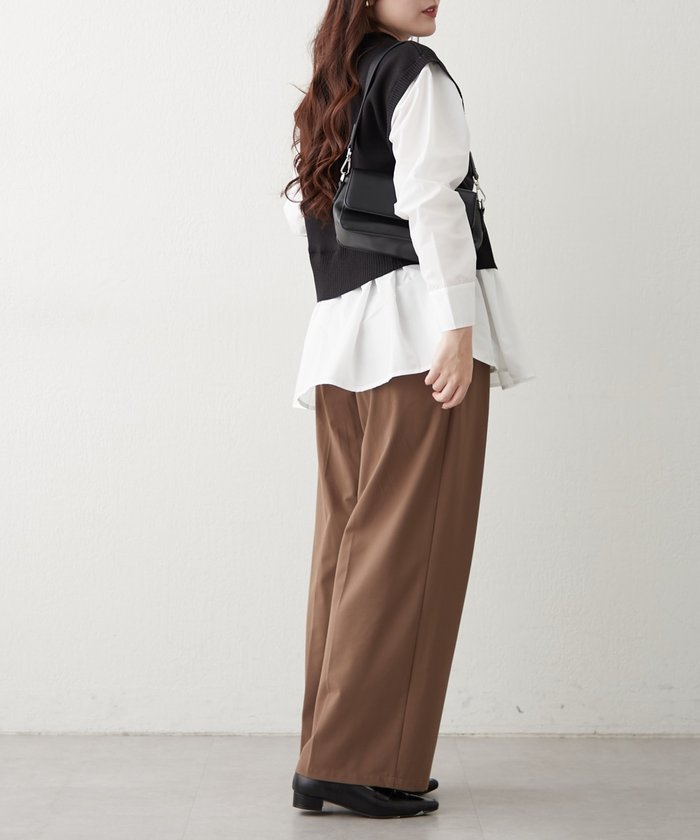 ナイスクラップ NICE CLAUP カンタンこなれ感♪レイヤードプルオーバー （GY） GY