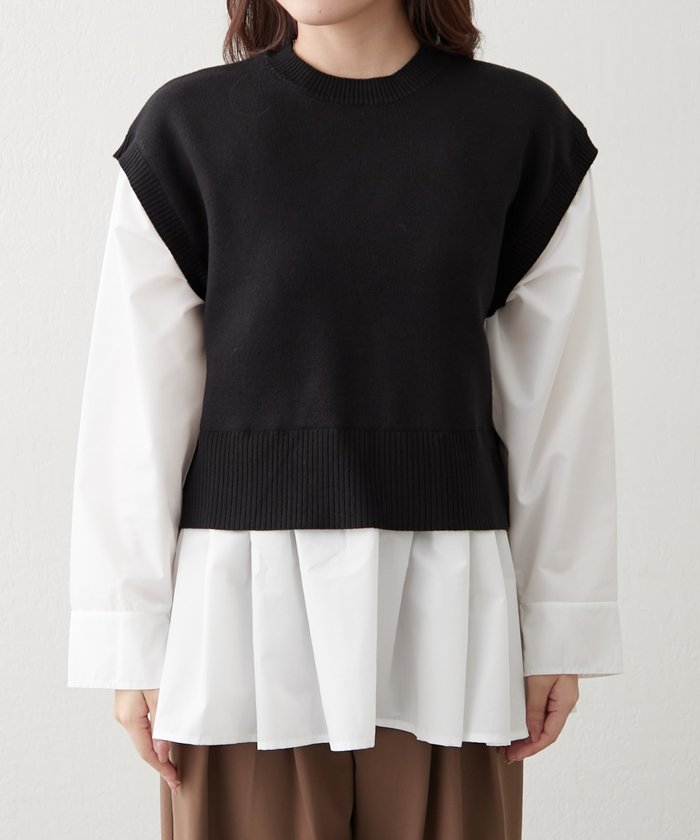 ナイスクラップ NICE CLAUP カンタンこなれ感♪レイヤードプルオーバー （GY） GY