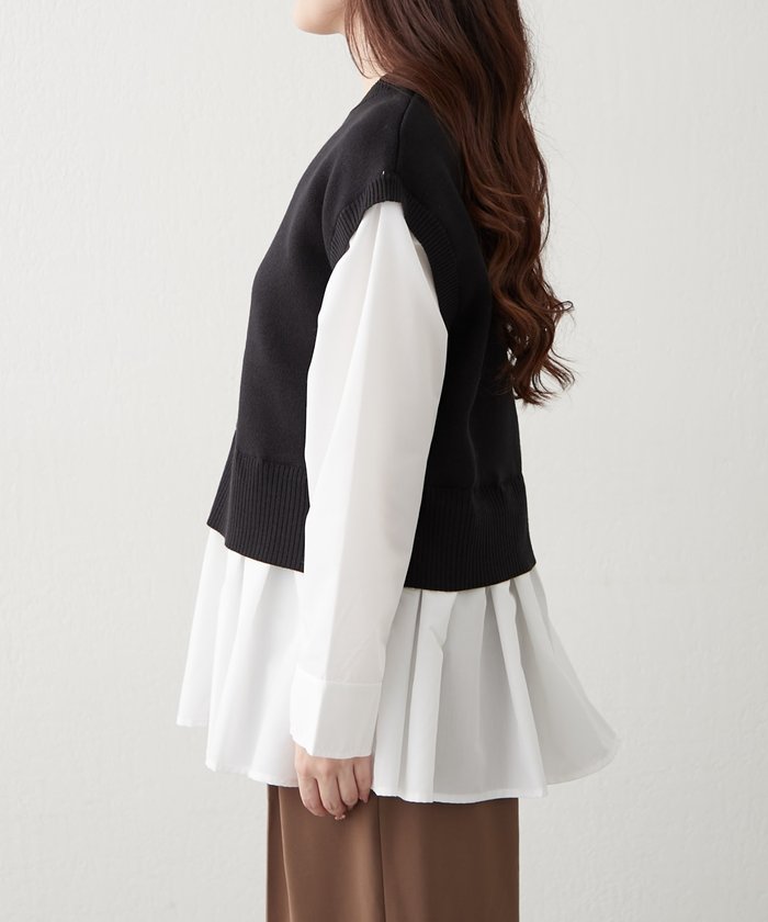 ナイスクラップ NICE CLAUP カンタンこなれ感♪レイヤードプルオーバー （GY） GY