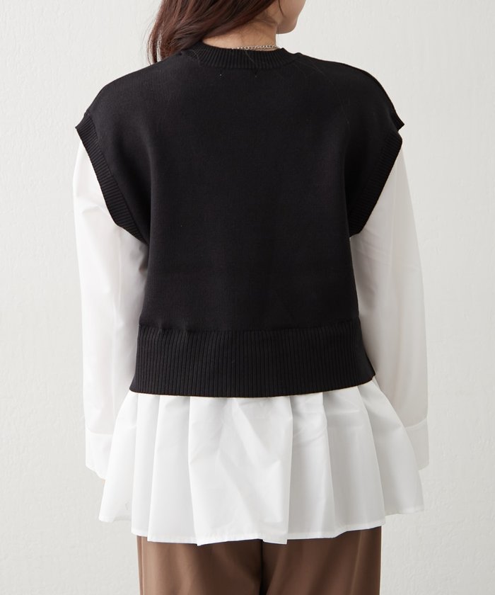 ナイスクラップ NICE CLAUP カンタンこなれ感♪レイヤードプルオーバー （GY） GY