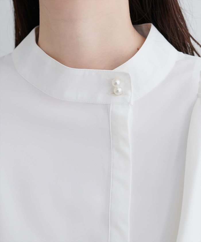 ナイスクラップ NICE CLAUP 【natural couture】ラッフルフリルフロントアシメブラウス （OFF） OFF