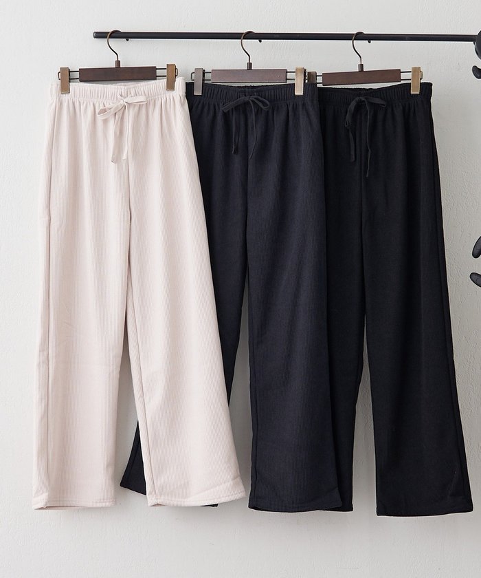 ナイスクラップ NICE CLAUP 【裏ベロアであたたか！】コール天イージーパンツ （CGY） CGY