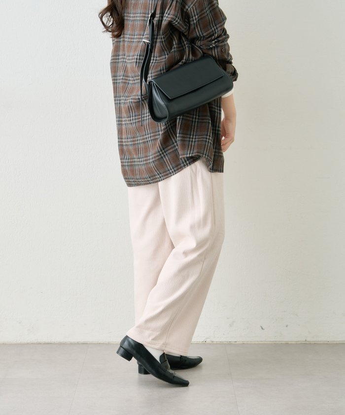 ナイスクラップ NICE CLAUP 【裏ベロアであたたか！】コール天イージーパンツ （CGY） CGY