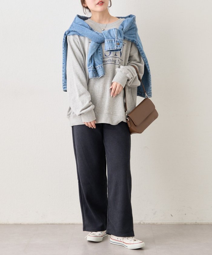 ナイスクラップ NICE CLAUP 【裏ベロアであたたか！】コール天イージーパンツ （CGY） CGY