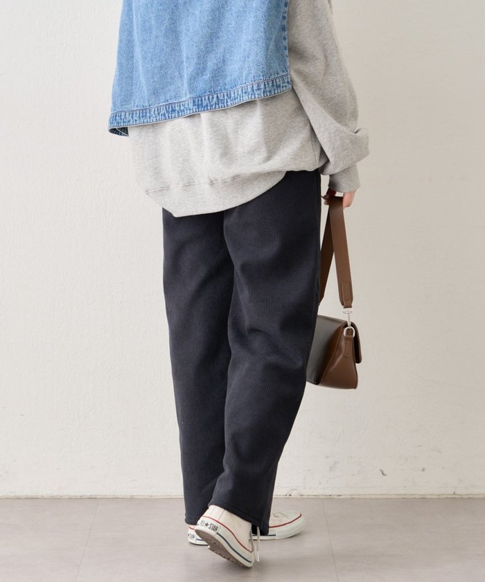 ナイスクラップ NICE CLAUP 【裏ベロアであたたか！】コール天イージーパンツ （CGY） CGY