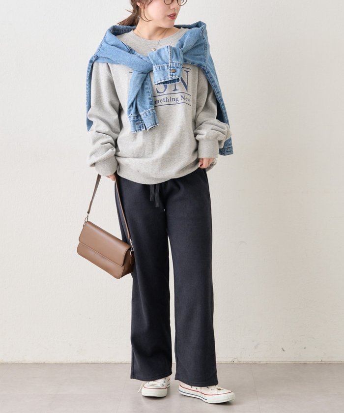 ナイスクラップ NICE CLAUP 【裏ベロアであたたか！】コール天イージーパンツ （CGY） CGY