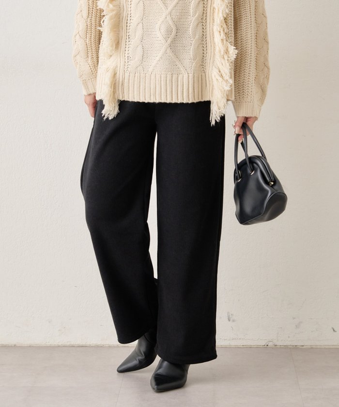 ナイスクラップ NICE CLAUP 【裏ベロアであたたか！】コール天イージーパンツ （CGY） CGY