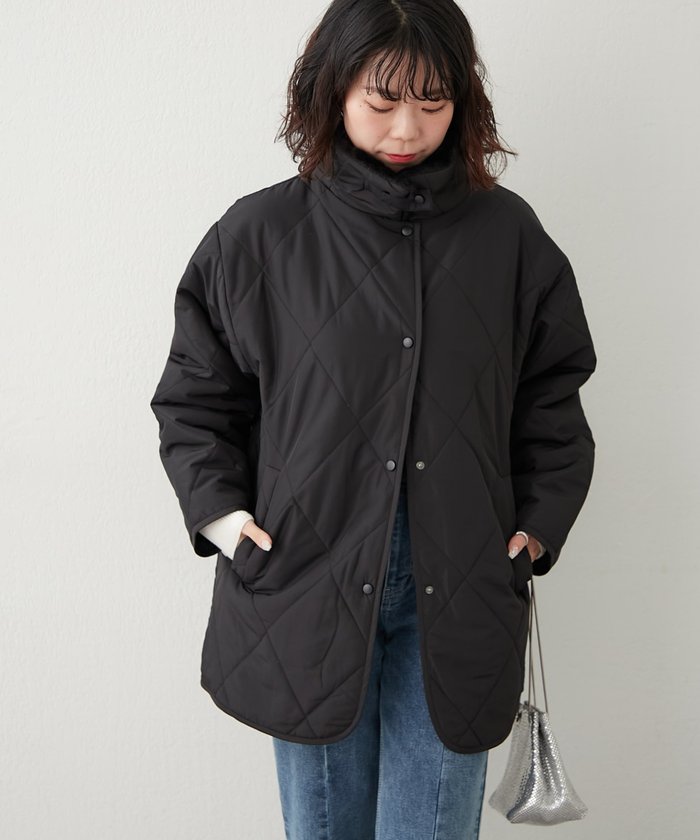 ナイスクラップ NICE CLAUP ファー衿キルティングコート （BE） BE