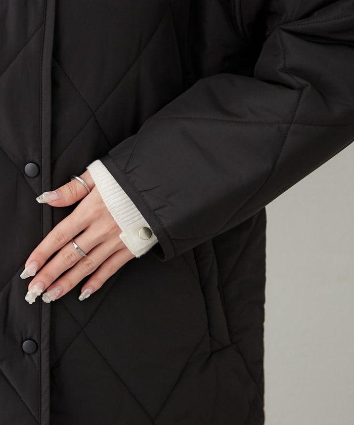 ナイスクラップ NICE CLAUP ファー衿キルティングコート （BE） BE