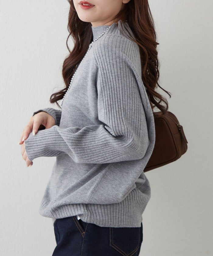 ナイスクラップ NICE CLAUP 【RMAF】エポーレットショルダーニットプルオーバー （GR） GR