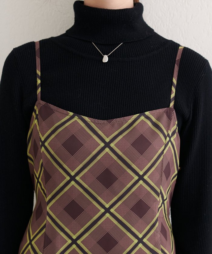 ナイスクラップ NICE CLAUP 【natural couture】ベロア切り替えキャミワンピース （BRM） BRM