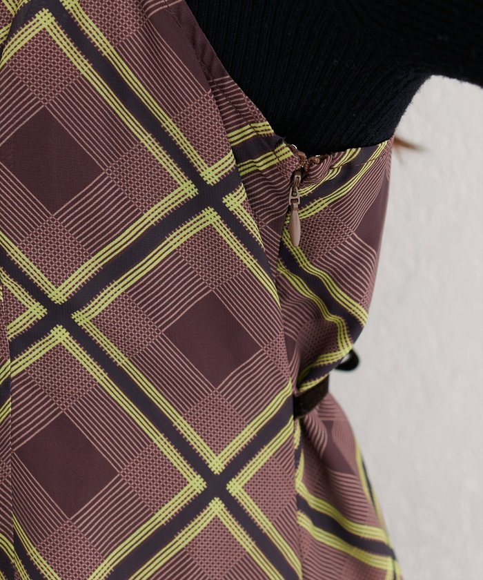 ナイスクラップ NICE CLAUP 【natural couture】ベロア切り替えキャミワンピース （BRM） BRM