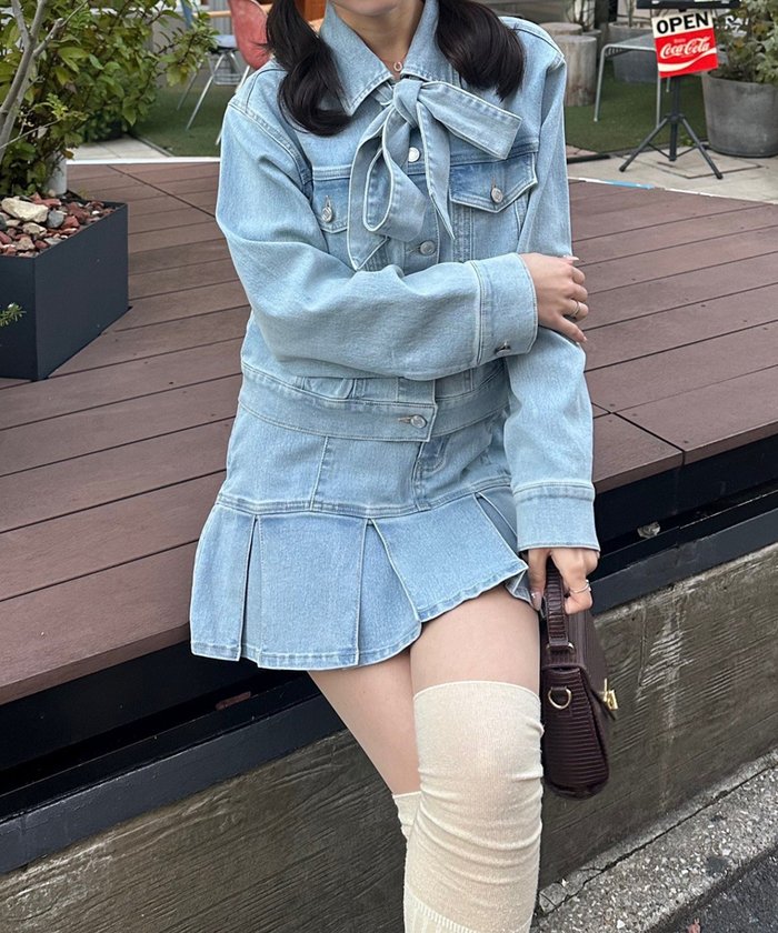 ナイスクラップ NICE CLAUP 【2026SS】デニムプリーツミニスカート （BLM） BLM