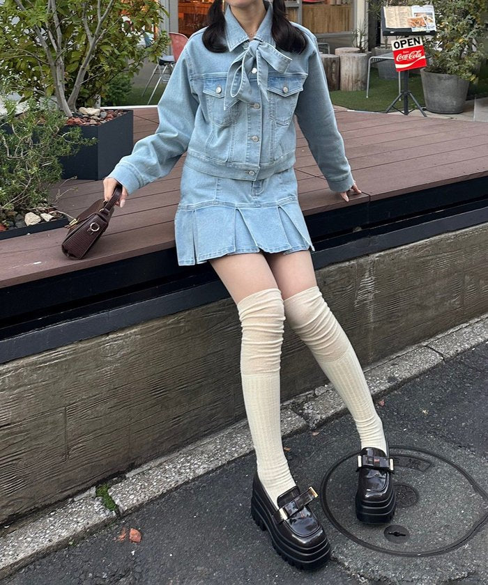 ナイスクラップ NICE CLAUP 【2026SS】デニムプリーツミニスカート （BLM） BLM