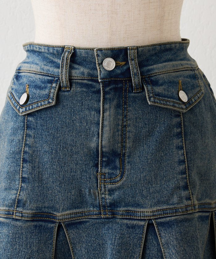 ナイスクラップ NICE CLAUP 【2026SS】デニムプリーツミニスカート （BLM） BLM