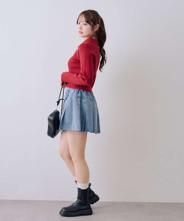 ナイスクラップ NICE CLAUP 【RMAF】くま刺繍ケーブルポロ （BRD） BRD