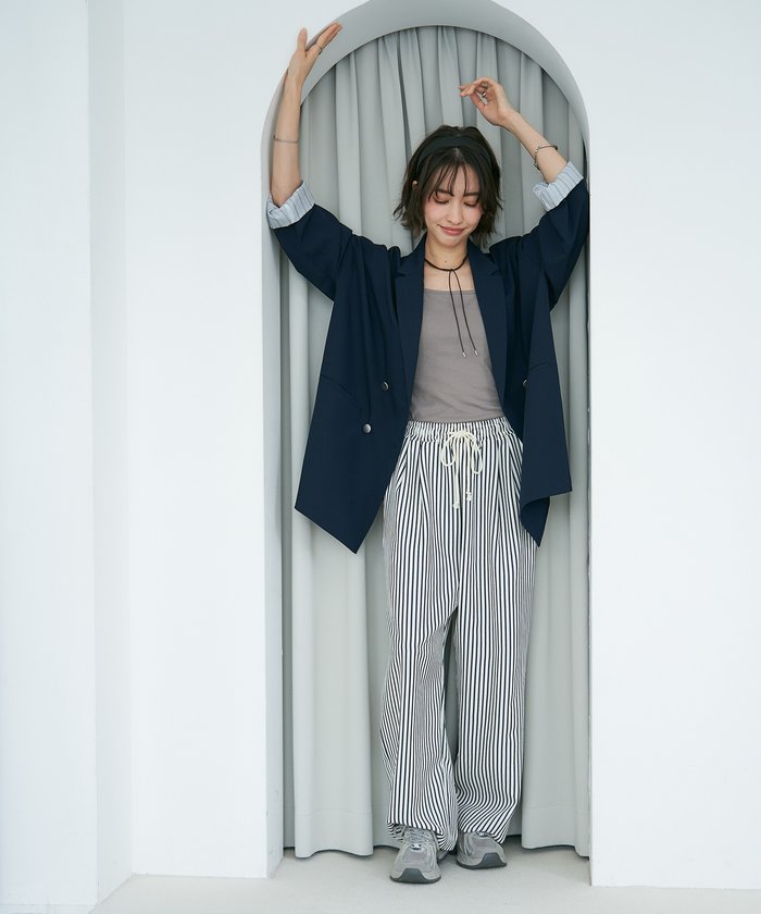 ナイスクラップ NICE CLAUP レースSET、BIGテーラードジャケット （NVY） NVY