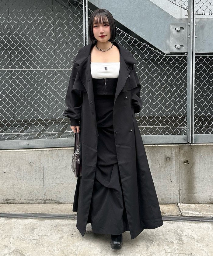 ナイスクラップ NICE CLAUP 【Mavie..7】【3サイズ展開】タックデザインロングスカート （BK） BK