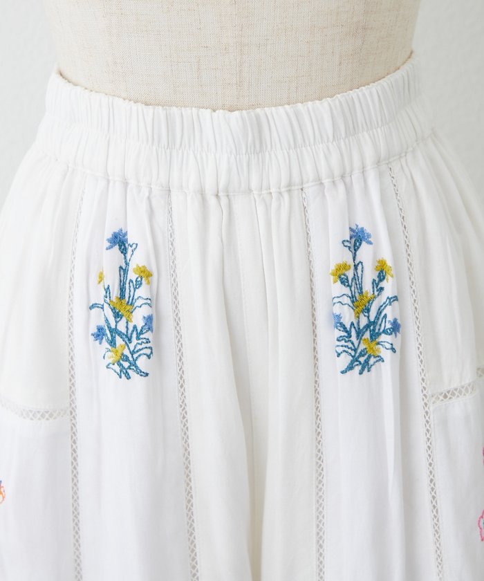ナイスクラップ NICE CLAUP 【nane】【India series】刺繍パンツ （BK） BK