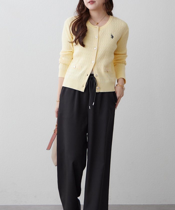 ナイスクラップ NICE CLAUP らくちんな着心地、リラックスイージーワイドパンツ （GY） GY