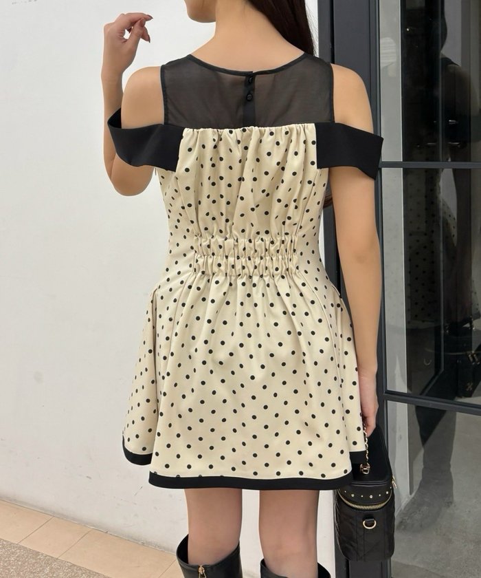 ナイスクラップ NICE CLAUP 【one after another】袖取り外し可能ミニワンピース （DOT） DOT