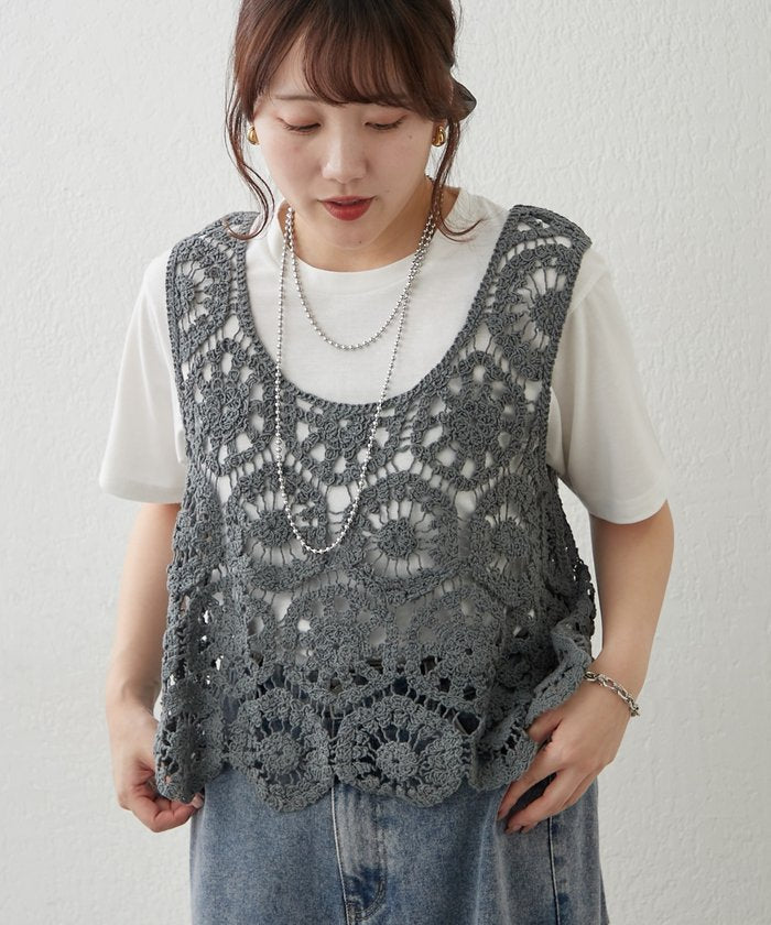 ナイスクラップ NICE CLAUP 【SET】かぎ針ベスト&Tシャツ （MOC） MOC