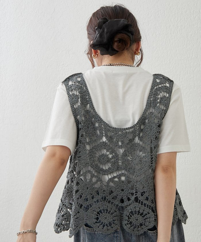 ナイスクラップ NICE CLAUP 【SET】かぎ針ベスト&Tシャツ （MOC） MOC