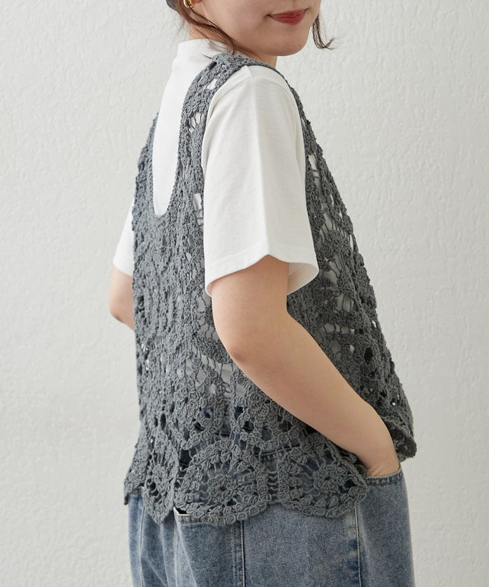 ナイスクラップ NICE CLAUP 【SET】かぎ針ベスト&Tシャツ （MOC） MOC