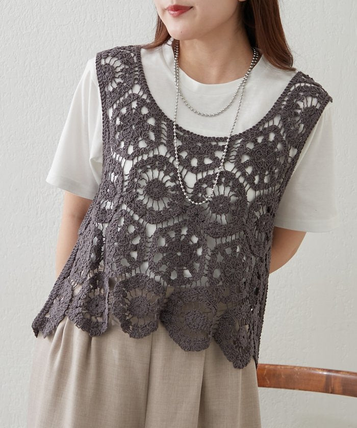 ナイスクラップ NICE CLAUP 【SET】かぎ針ベスト&Tシャツ （MOC） MOC