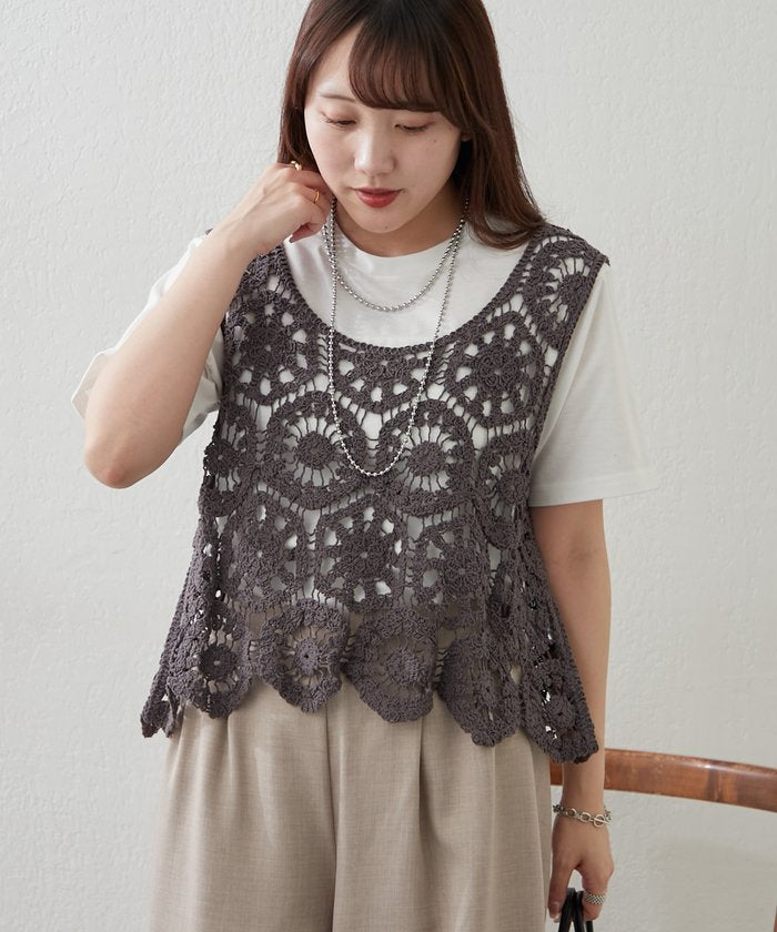 ナイスクラップ NICE CLAUP 【SET】かぎ針ベスト&Tシャツ （MOC） MOC