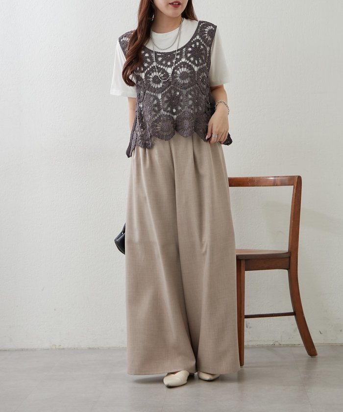 ナイスクラップ NICE CLAUP 【SET】かぎ針ベスト&Tシャツ （MOC） MOC