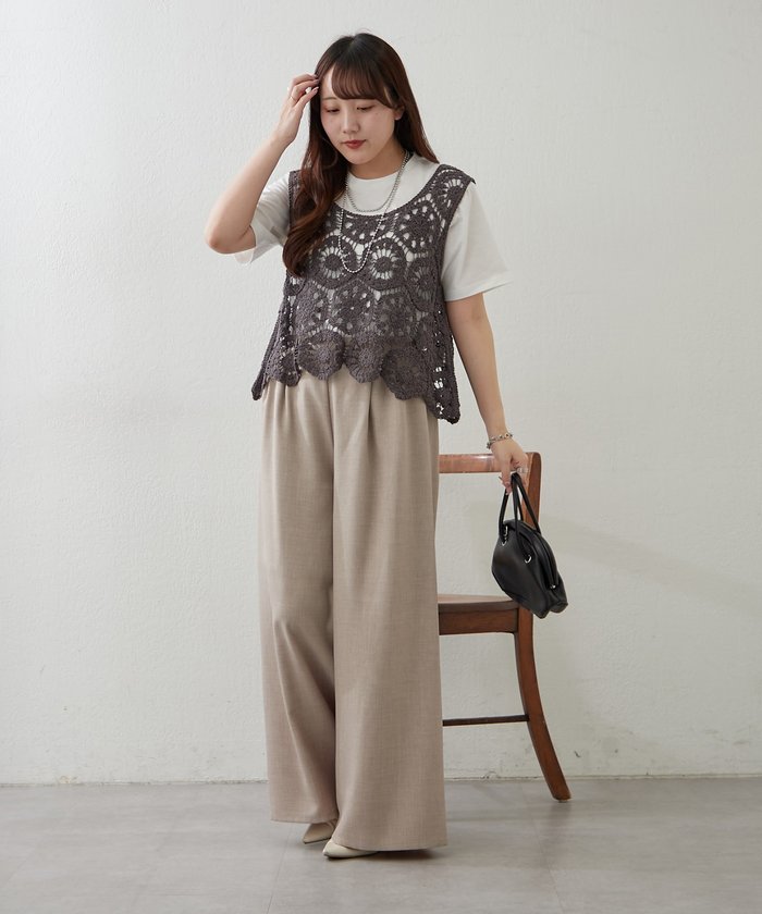 ナイスクラップ NICE CLAUP 【SET】かぎ針ベスト&Tシャツ （MOC） MOC