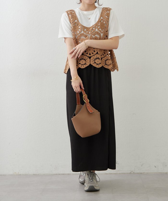 ナイスクラップ NICE CLAUP 【SET】かぎ針ベスト&Tシャツ （MOC） MOC