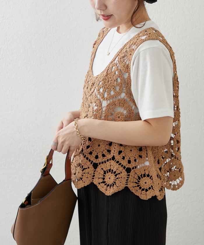 ナイスクラップ NICE CLAUP 【SET】かぎ針ベスト&Tシャツ （MOC） MOC