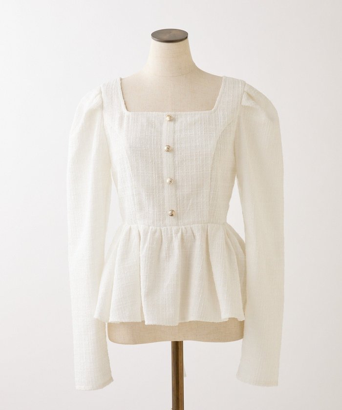 ナイスクラップ NICE CLAUP 【 one after another 】バッグレースペプラムトップス （IVY） IVY