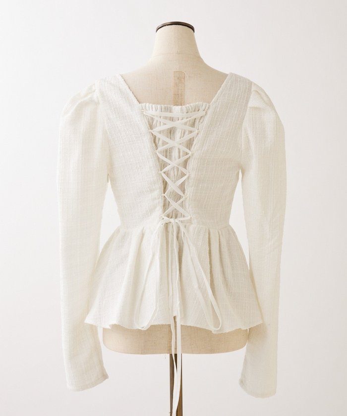 ナイスクラップ NICE CLAUP 【 one after another 】バッグレースペプラムトップス （IVY） IVY