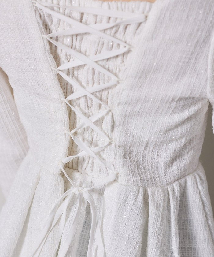 ナイスクラップ NICE CLAUP 【 one after another 】バッグレースペプラムトップス （IVY） IVY