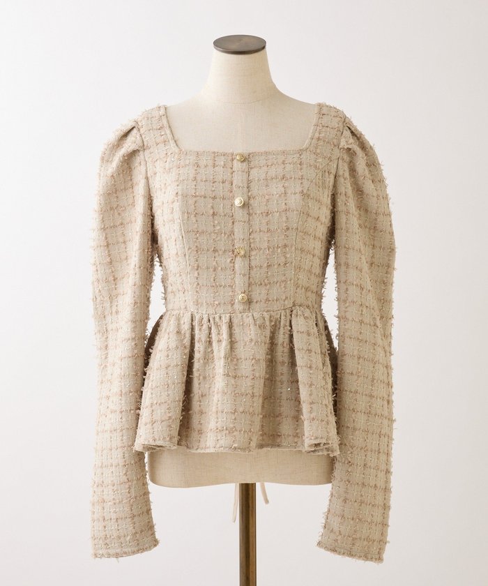 ナイスクラップ NICE CLAUP 【 one after another 】バッグレースペプラムトップス （IVY） IVY