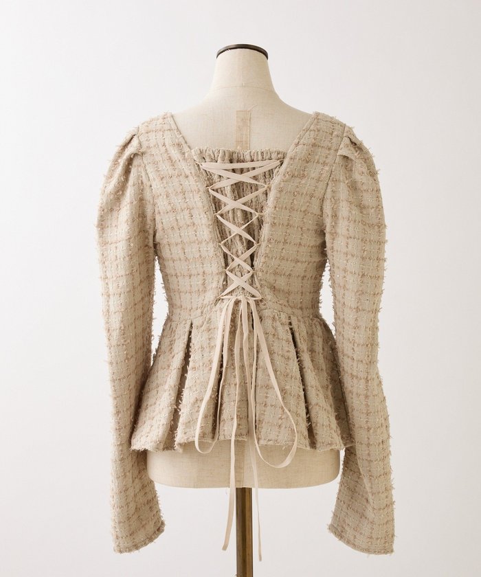 ナイスクラップ NICE CLAUP 【 one after another 】バッグレースペプラムトップス （IVY） IVY