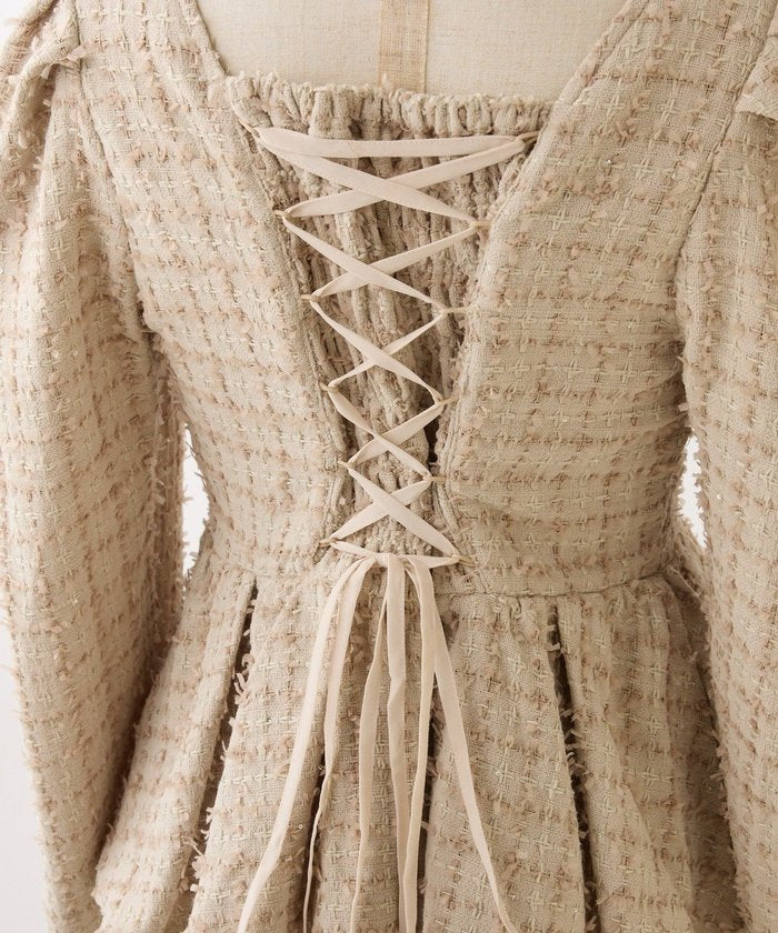 ナイスクラップ NICE CLAUP 【 one after another 】バッグレースペプラムトップス （IVY） IVY