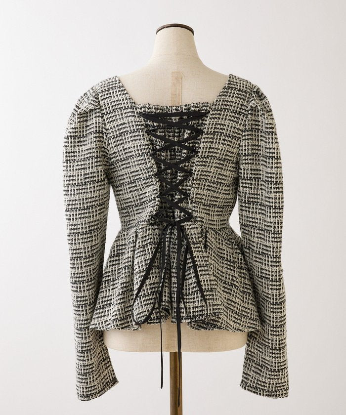 ナイスクラップ NICE CLAUP 【 one after another 】バッグレースペプラムトップス （IVY） IVY