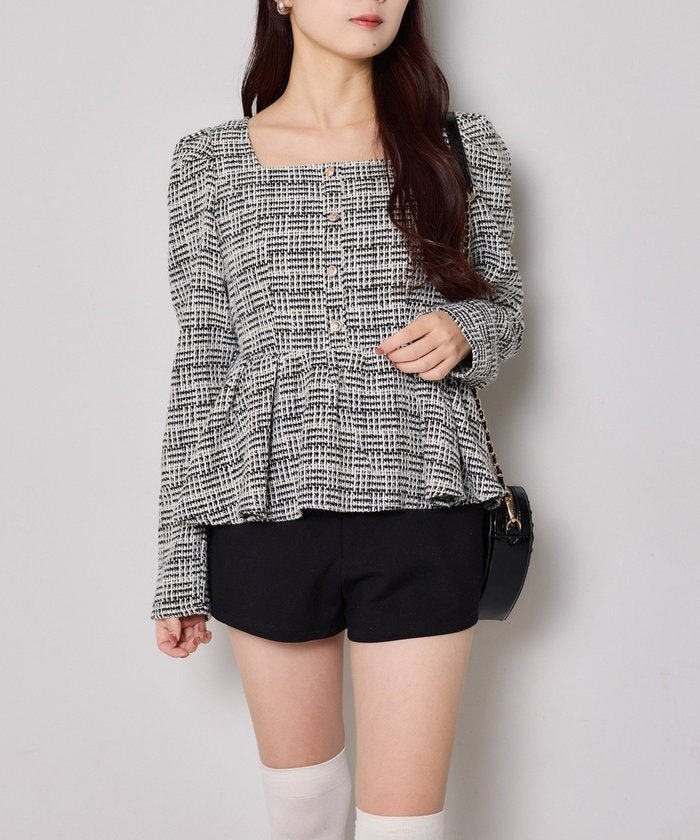 ナイスクラップ NICE CLAUP 【 one after another 】バッグレースペプラムトップス （IVY） IVY